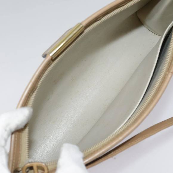Christian Dior Shoulder Bag Leather Beige Gold Auth 88259 - Picture 12 of 16